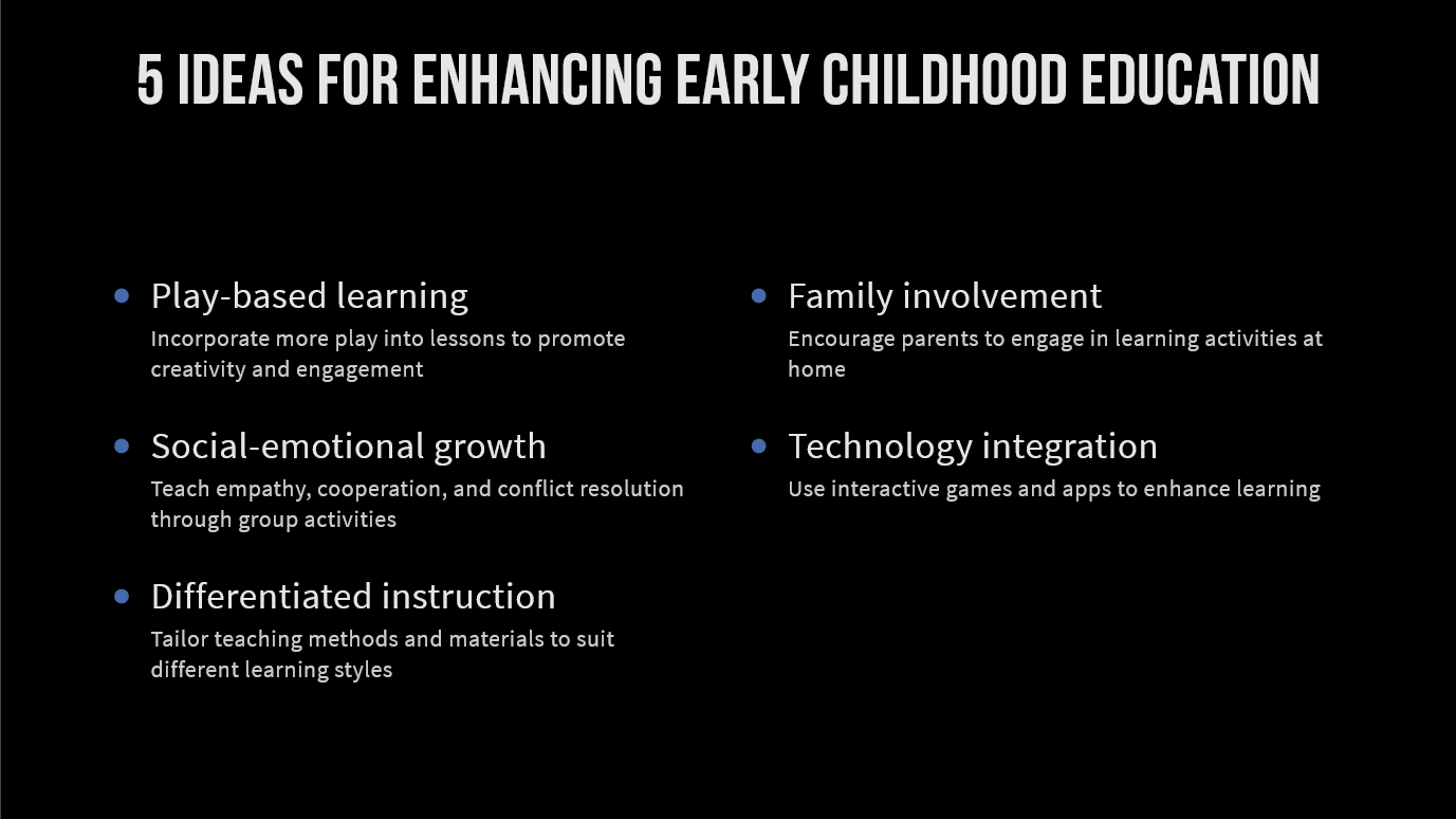 Ideas for Enhancing Early Childhood Education slides and pdf - Importance of Early Childhood Education  Slides and pdf
