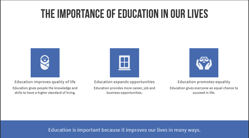 Importance of Education in Our Lives slides pdf - education improve our life many ways slides