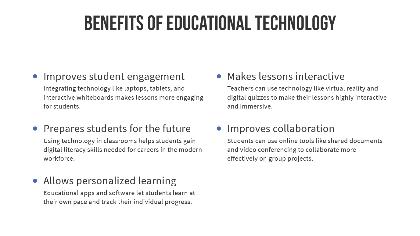 benefits of integrating technology into modern education